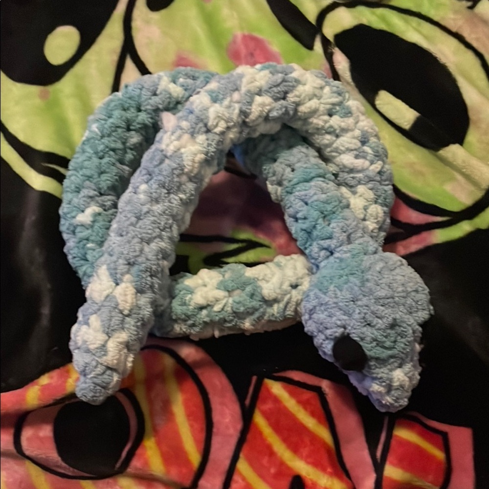 Plush Blue and White home made Snake Toy